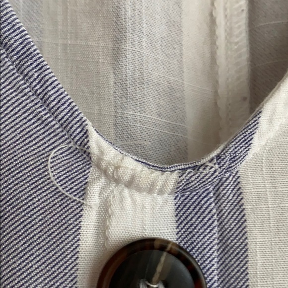 Blue Striped Crop Button Down - Picture 5 of 12